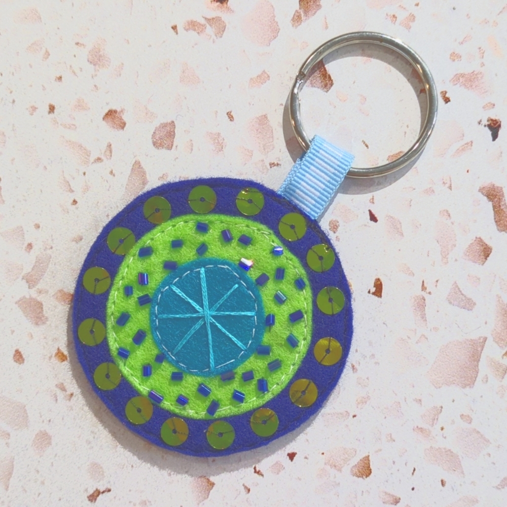 Kindness Matters Key Fob Handmade Felt Sequin Beads Embroidery Quote Gift |New#2